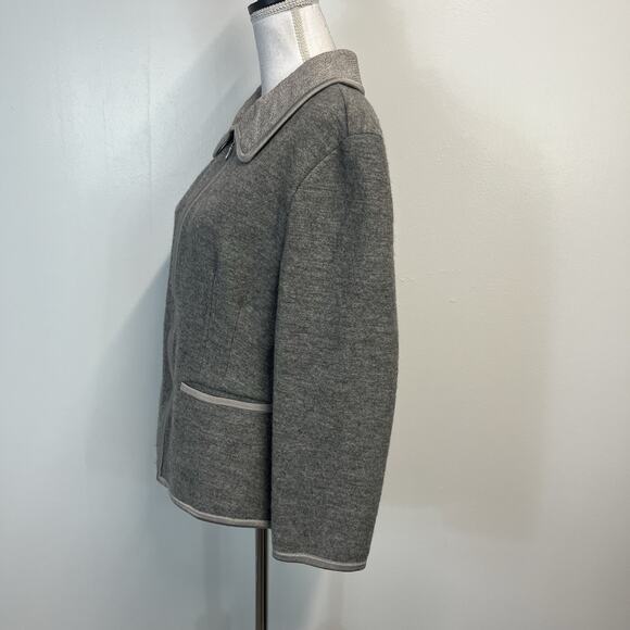 Geiger Pure Full Zip Cardigan Sweater Jacket size 36 6 Gray Silver Wool Austria - Picture 8 of 10